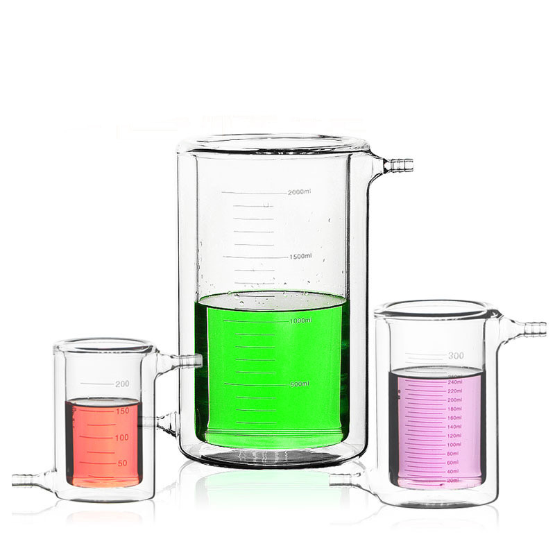 Haiju Lab Glassware Glass Reactor 50ml~5000ml High Borosilicate 33 Glass Double Layer Jacketed 1213